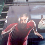 An giant image of F. Torres is at Via del Corso street in Roma